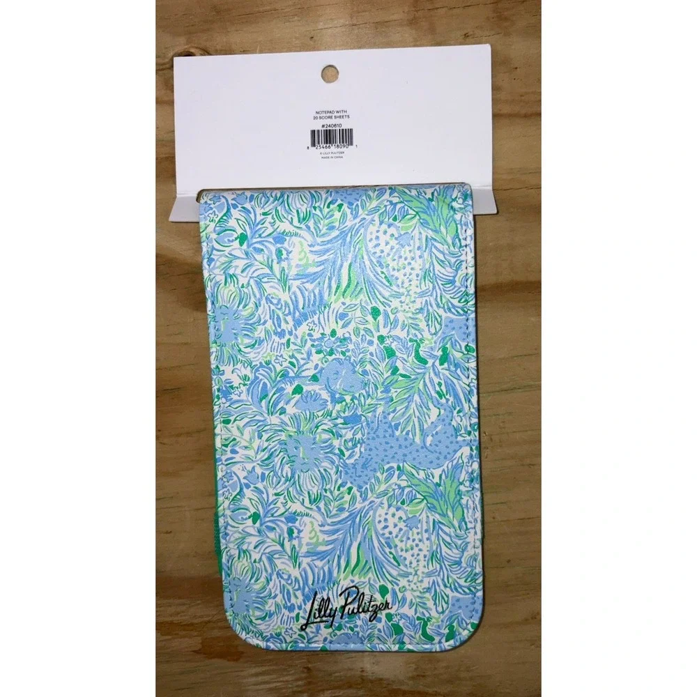 New Lilly Pulitzer Dandy Lions Golf Score Card Holder Cover With Notebook